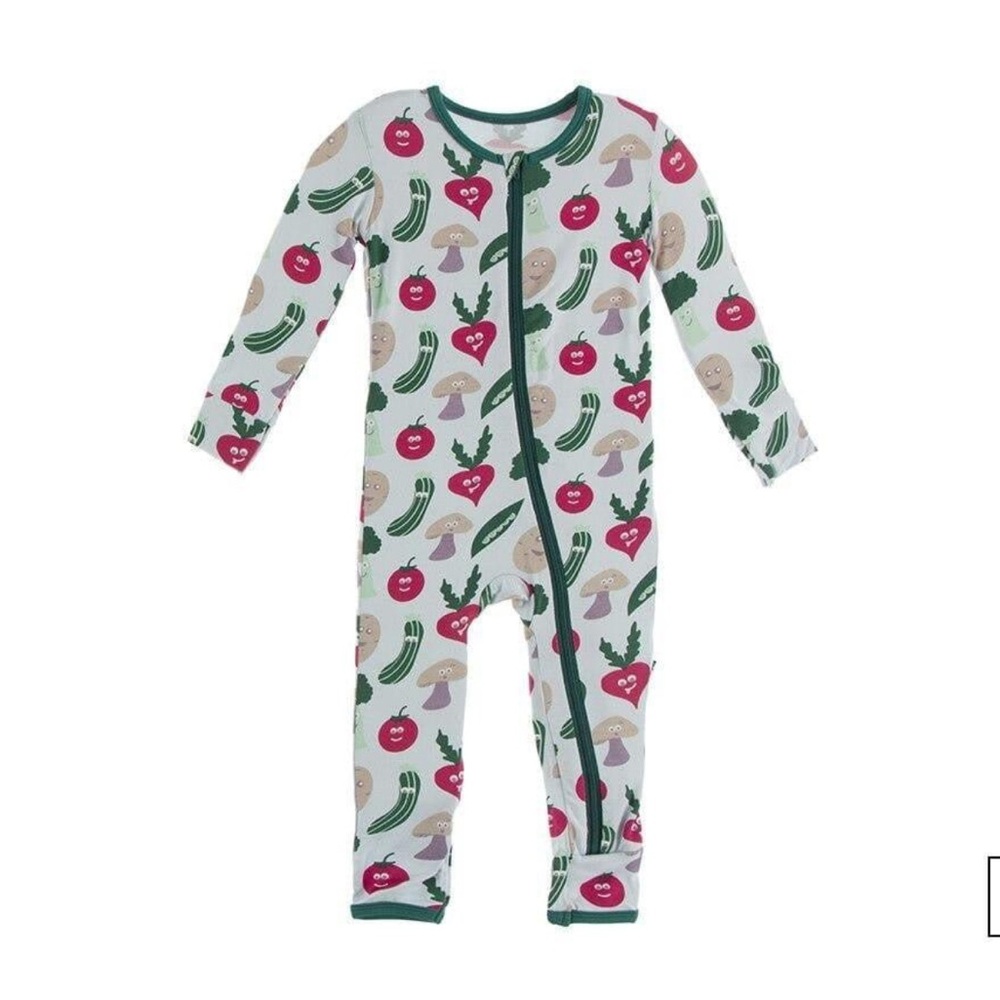 Kickee Pants size 3-6 months happy veggies coverall